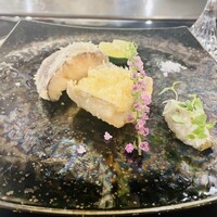 銀座うかい亭 - 太刀魚と椎茸の天ぷら