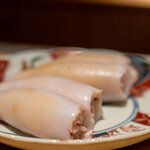 日本料理FUJI - 2022.9 駿河湾産ジンドウイカ（ゲソ、寿司酢と糯米、葱を詰めて）
