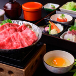 Shokado Gozen and Matsusaka beef Sukiyaki hotpot