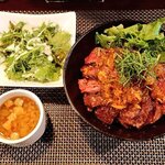 carnegico - 赤身ステーキ丼largeおろしポン酢ランチセット