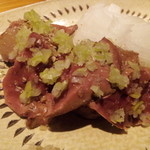 やんたけ - 宮崎鶏の白レバーのタタキUP