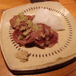 やんたけ - 宮崎鶏の白レバーのタタキ