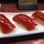 すし豊 - 2013.4.21(土)21時半予約訪問 寿司一貫で、三重奏から五重奏を味わえる喜びと幸せに、畏敬の念を表します。