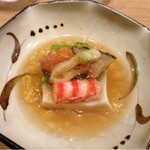 春草 - 13.4月　胡麻豆腐、車海老、雲丹、トコブシ、筍姫皮、アスパラ