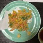 割烹　さかもと - 揚げ物(とうもろこしと小海老のかき揚げ)