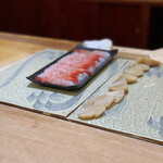 兄弟寿し - 出番を待つ車海老