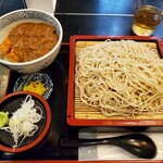 そば処 ゆう月 - ロースカツのせカレー丼セット