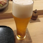 寿司 竹本 - 生ビール(エビス) 600円