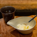 鉄板焼きWAGYU LIVERARY - 柑橘のパンナコッタ、 梨とカボスのシャーベット、 カボスの蜂蜜漬け