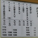 天神そば - メニュー