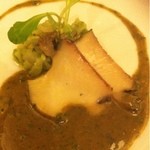 オー・プロヴァンソー - アワビを柚のバターでロースト　帆立貝とアドガドのマセドワーヌ