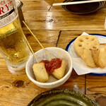 波平ジョニー - 生中430円　串揚げちょっと