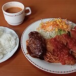 フォレスタ - チキンカツレツとチーズ入りハンバーグランチ(1,050円)