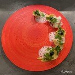 カーサ・デル・チーボ - 海胆のソースとキャビア､ガーリックのエスプーマとともに味わうトルテッリ