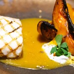 フランス料理 エステール by アラン・デュカス - 東北産スズキ　バターナッツスカッシュのフェルメンテーション　カラスミ