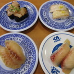 無添くら寿司 - 特盛海鮮軍艦、漬け天然たこ、熟成いさき、漬けすだちかんぱち