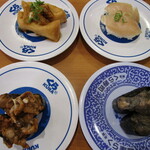 無添くら寿司 - 穴子いなり、熟成しいら、うな肝軍艦、鶏炭火焼軍艦