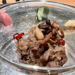 肉割烹 無膳福助 - 最後に牛肉時雨煮で〆る