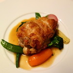 レストラン・セン - フォアグラを詰めたフランス産雛鳥のロースト