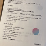 かわ津 - ドリンクメニュー。その日にどんなワインがあるのかはメニューを見ても分かりませんが、Ｎさんのお店なんですから、やはりワインをメインに飲みたいところ。