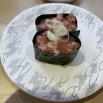 佐渡廻転寿司 弁慶 - イマイチ盛りがよくない「ねぎトロ」。