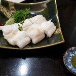 末広寿司 - 穴子の白焼き1,280円(豊洲市場でのこの肉厚の伝助穴子は手に入らないらしい❗)