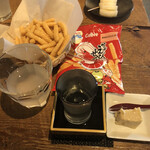 麹町いづみや しろ - 29.カルビーかっぱえびせん、山うにとうふ 熊本 五ツ木、寒菊 Adapt 純米大吟醸無ろ過生原酒