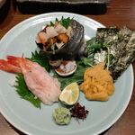 魚のすすめ - ●夕食単品。付出330+中瓶B 616X2+白ﾜｲﾝﾎﾞﾄﾙ3090+刺し(鮑ｱﾜﾋﾞ1320X3+ｳﾆ1430X2+ｻｻﾞｴ715+甘ｴﾋﾞ748)＋鮑ｱﾜﾋﾞﾊﾞﾀｰ焼1320=15,575円