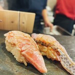 Sushi To Sake Yuukyuu - マグロ頭肉と黒むつ