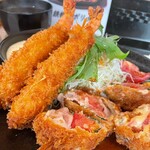 味の店 一番 - スペシャル盛り合わせ(チーズカツ、エビフライ)