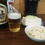 ニューカヤバ - ポテサラと大きい冷奴　各200円