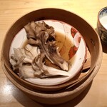 旬蕾 - 舞茸の蒸籠蒸し、産地聞いたけどね。