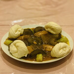 中国料理 响鈴 - ③ 鱶鰭+海鼠+手羽先+青梗菜の素湯煮込み、蒸しパン