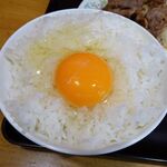 キッチンオトボケ - ジャンジャン焼定食（特盛）、生卵840円