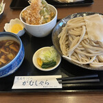 がむしゃら - 肉汁うどん特盛、ミニ海老天丼