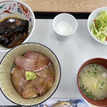 味処 海の桜勘 - カンパチ漬け丼定食とアラ炊き