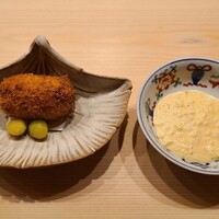 麻布 かどわき - 松茸のコロッケ。