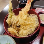 Ikemoto - セットのミニ天丼、衣がサクサク！