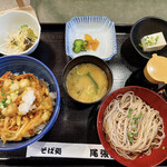 Owariya - 海鮮かき揚げ丼と冷そばセット_¥1,100