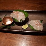 世界名酒 和香食ダイニング 將義 - 昆布〆真鯛の刺身８００円＋税