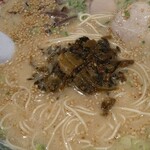 長浜ラーメン 一心亭 - 高菜投入！