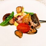 リストランテ フォレスタ・ヴェルデ - 本日鮮魚と貝類のスピエディーニ　アリオリソース　柑橘のアクセント