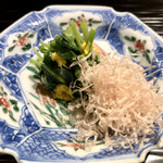 富小路 やま岸 - みずの実とツルムラサキのお浸し②