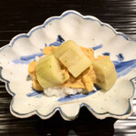 富小路 やま岸 - 生姜の煮えばな 雲丹 久世茄子①