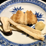 富小路 やま岸 - 鱧のつけ焼き 松茸の蒸焼き②