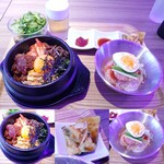 NOWL KOREAN KITCHEN - LUNCH MENU」のビビンパ+ミニ冷麺 SET