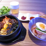 NOWL KOREAN KITCHEN - LUNCH MENU」の ビビンパ+ミニ冷麺 SET