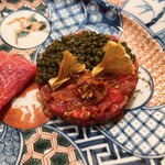 東京肉しゃぶ家 - 但馬玄 タルタル ドライフルーツ キャビア