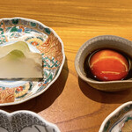 東京肉しゃぶ家 - ザーサイと黄身の醤油漬け