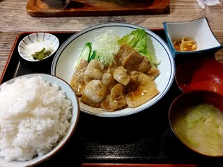 食事処なかやま - しょうが焼き定食　1160円　+　ごはん大盛　120円